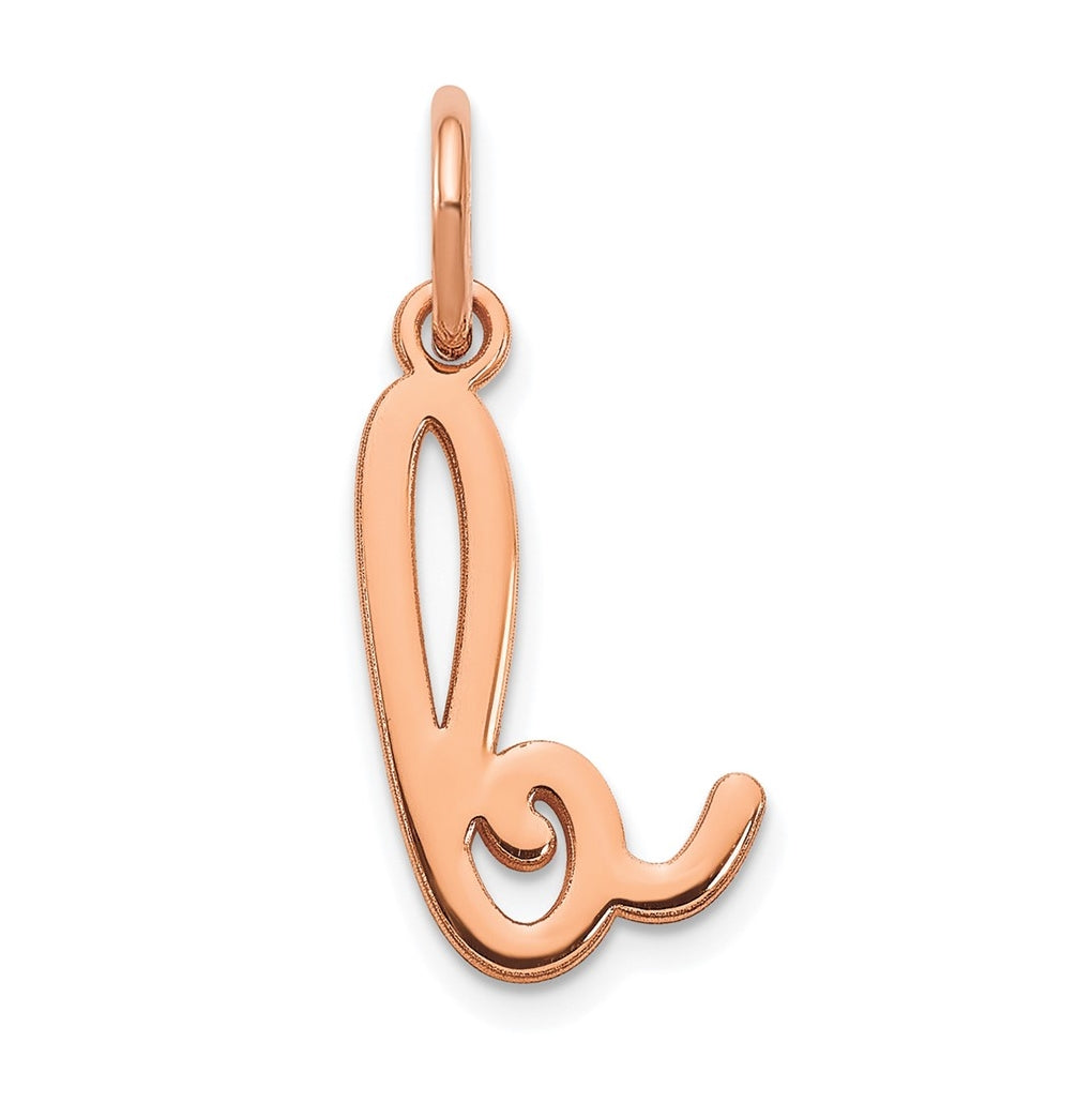 Sterling Silver Rose Gold Plated Lower case Letter B Initial Charm
