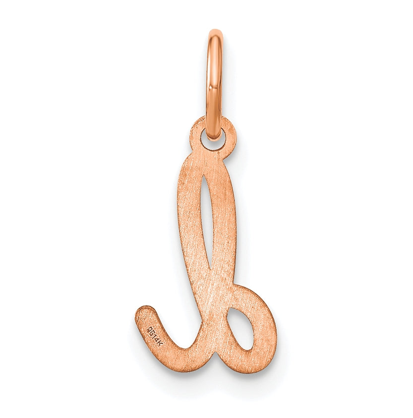 Sterling Silver Rose Gold Plated Lower case Letter D Initial Charm