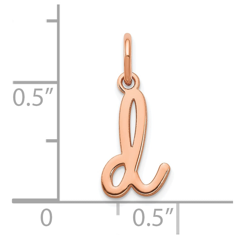 Sterling Silver Rose Gold Plated Lower case Letter D Initial Charm