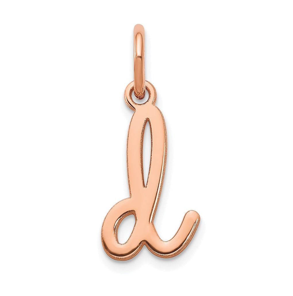 Sterling Silver Rose Gold Plated Lower case Letter D Initial Charm