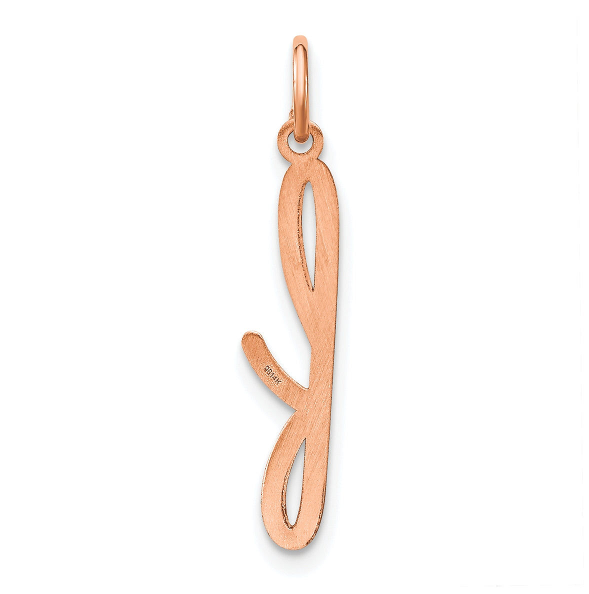 Sterling Silver Rose Gold Plated Lower case Letter F Initial Charm