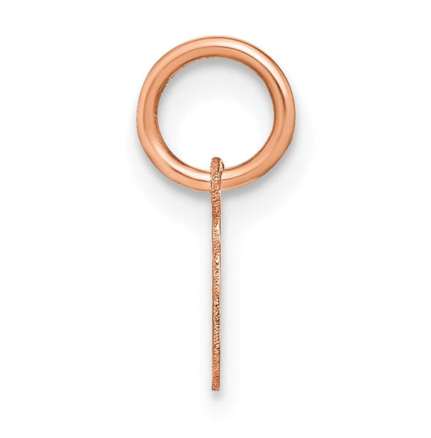 Sterling Silver Rose Gold Plated Lower case Letter I Initial Charm
