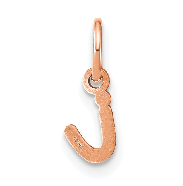 Sterling Silver Rose Gold Plated Lower case Letter I Initial Charm