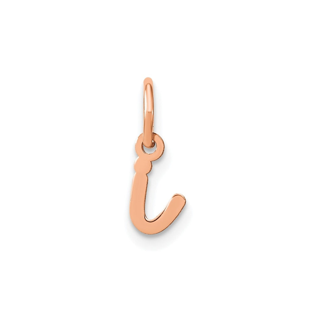 Sterling Silver Rose Gold Plated Lower case Letter I Initial Charm