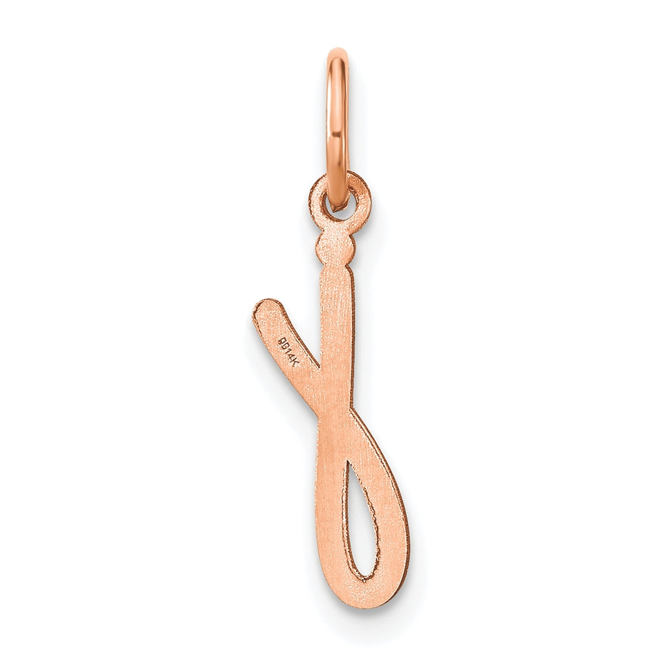 Sterling Silver Rose Gold Plated Lower case Letter J Initial Charm