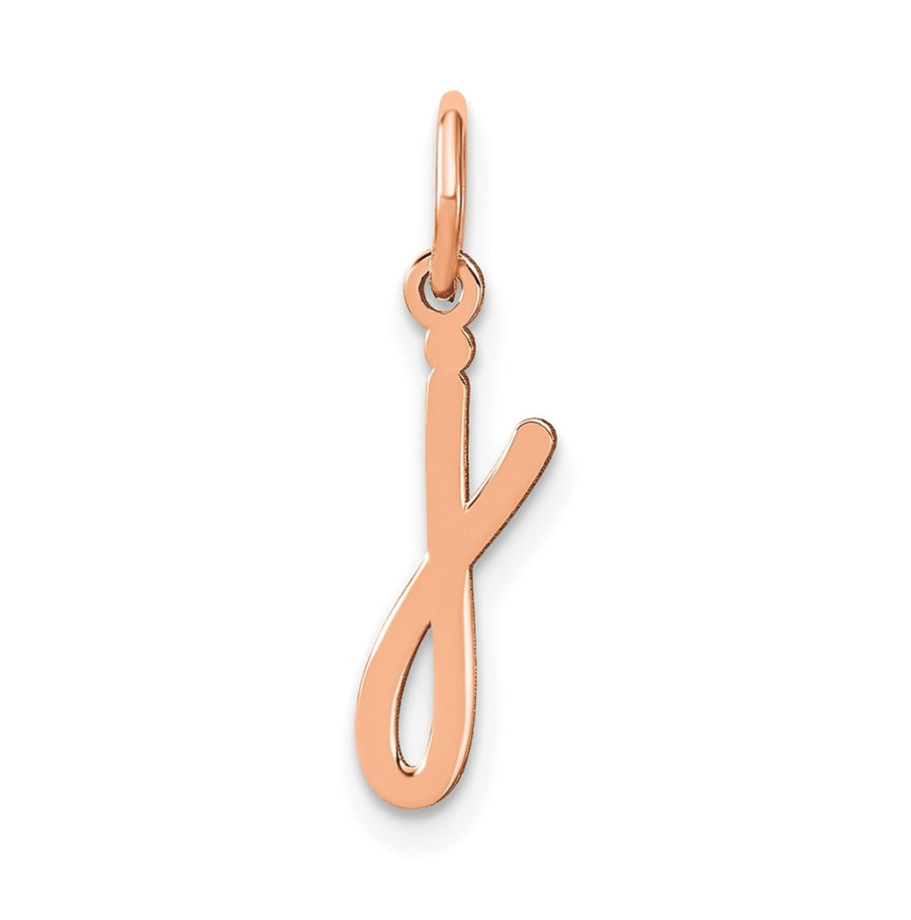 Sterling Silver Rose Gold Plated Lower case Letter J Initial Charm