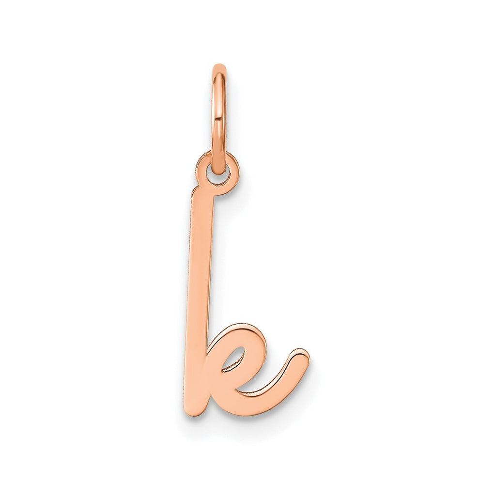 Sterling Silver Rhodium Plated Or Rose Plated Lower case Letter Initial Charm
