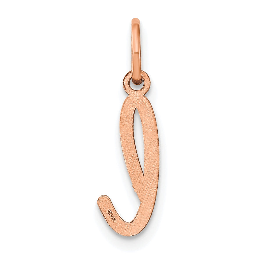Sterling Silver Rose Gold Plated Lower case Letter L Initial Charm