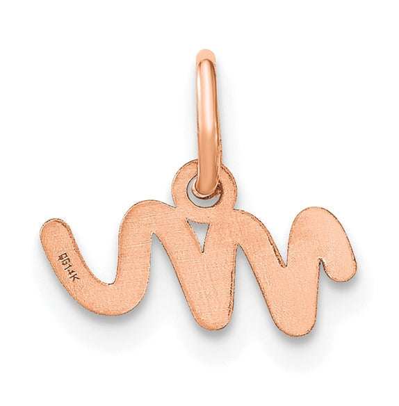Sterling Silver Rose Gold Plated Lower case Letter M Initial Charm