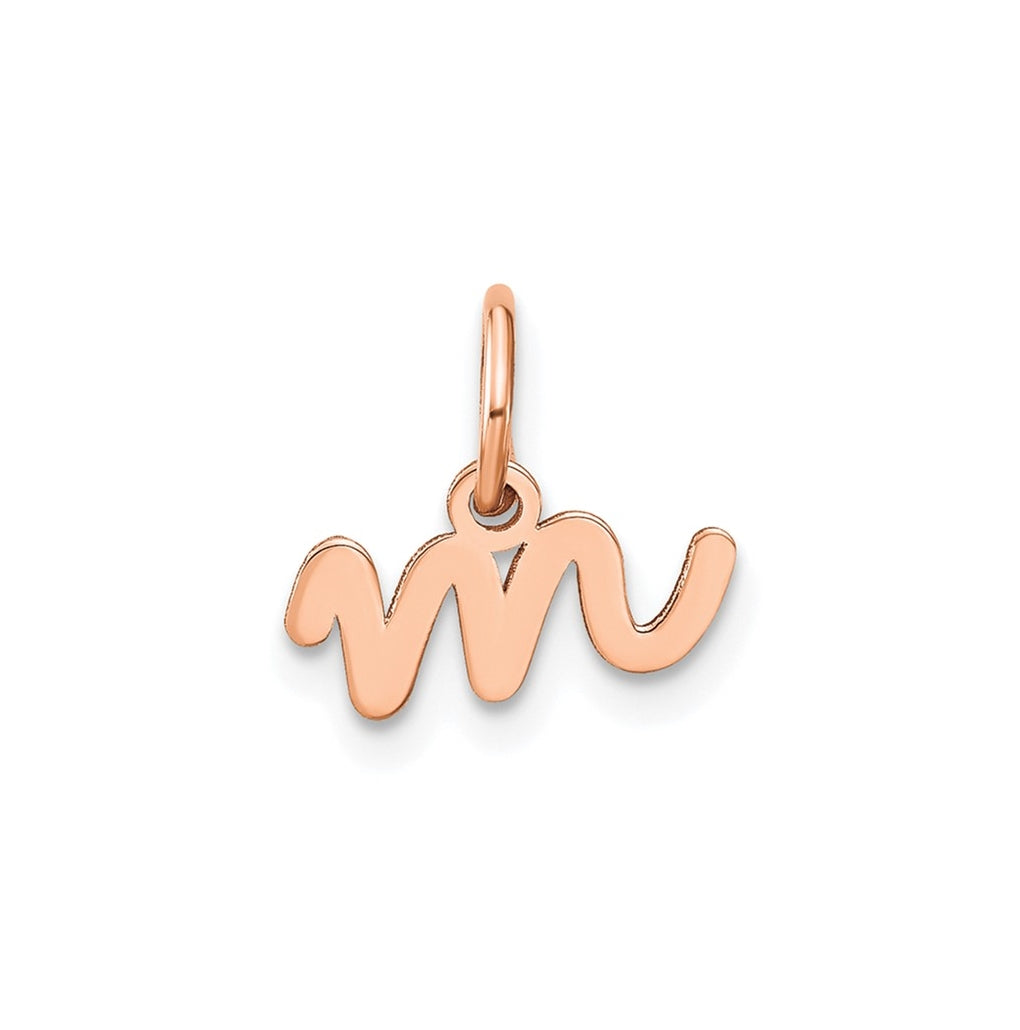 Sterling Silver Rose Gold Plated Lower case Letter M Initial Charm