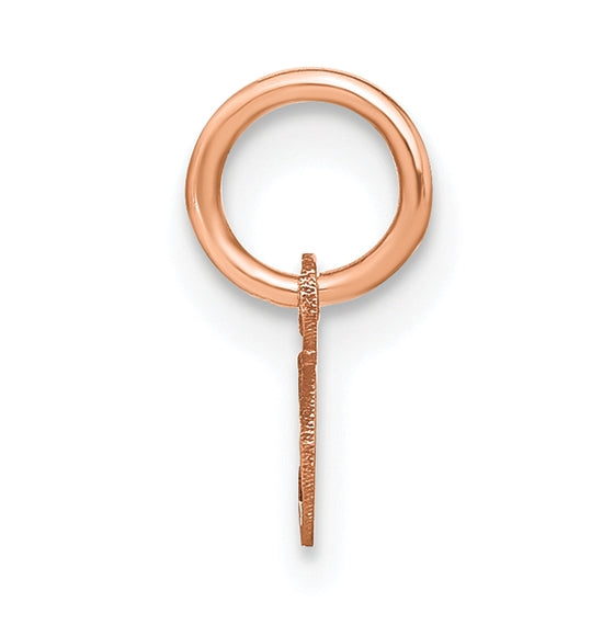 Sterling Silver Rose Gold Plated Lower case Letter O Initial Charm