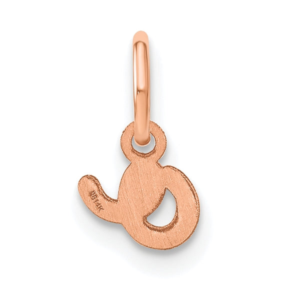 Sterling Silver Rose Gold Plated Lower case Letter O Initial Charm