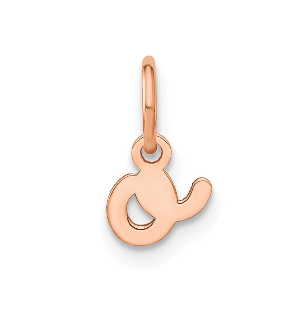 Sterling Silver Rose Gold Plated Lower case Letter O Initial Charm
