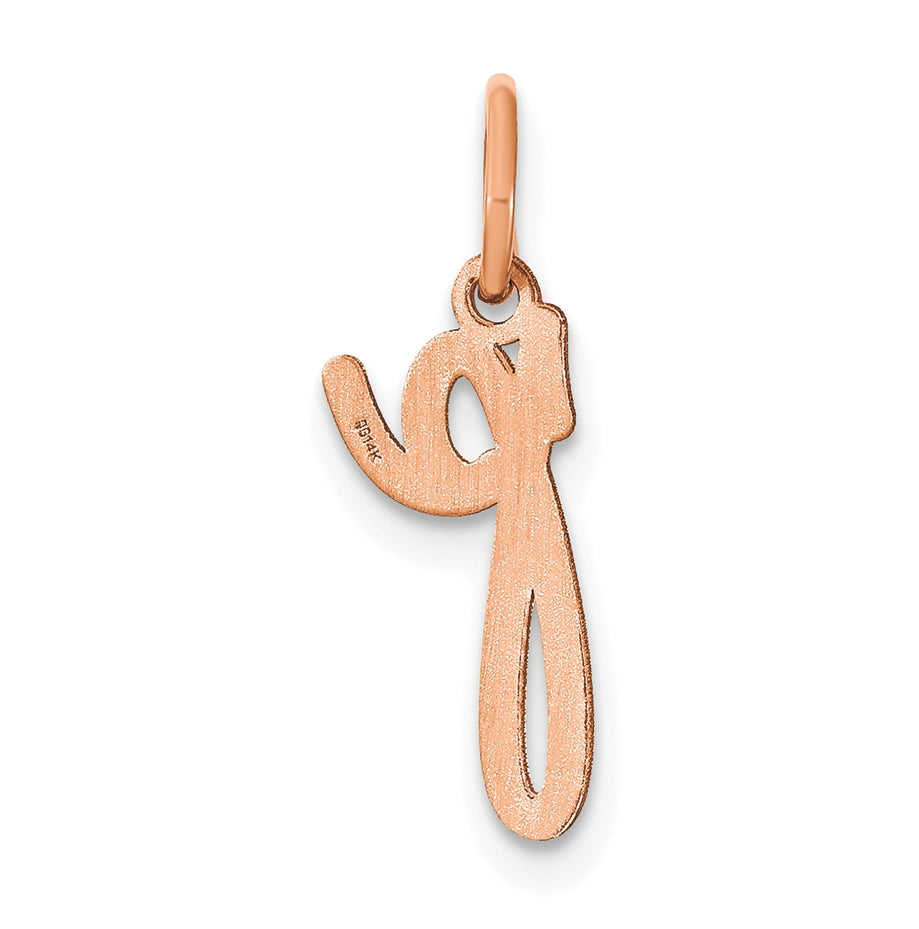 14k Rose Gold Lower case Letter P Initial Charm