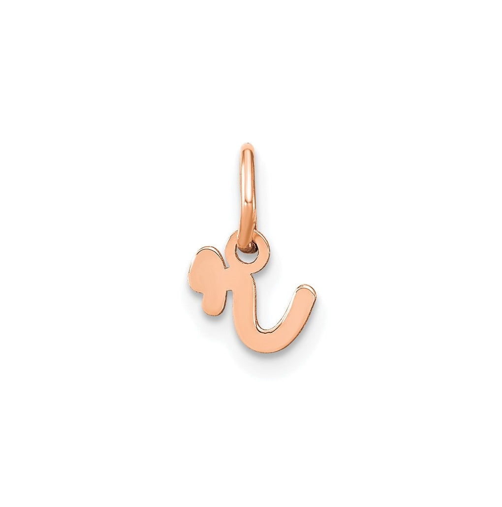 Sterling Silver Rose Gold Plated Lower case Letter R Initial Charm