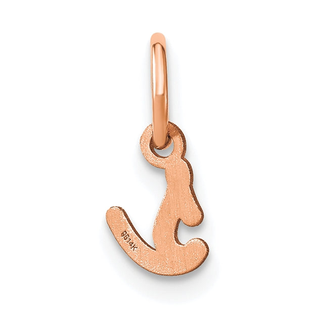 Sterling Silver Rose Gold Plated Lower case Letter S Initial Charm