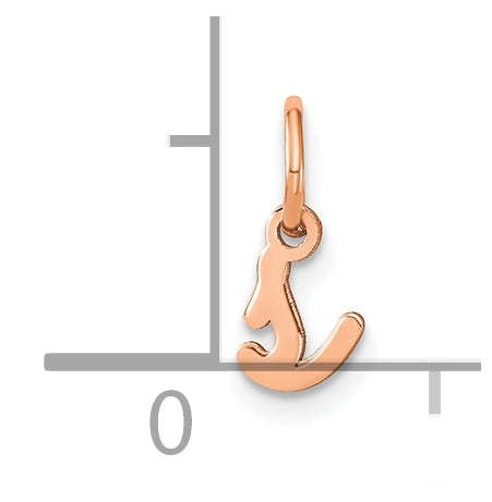 Sterling Silver Rose Gold Plated Lower case Letter S Initial Charm