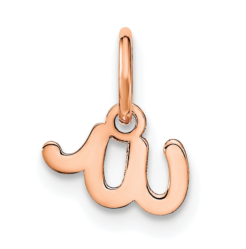 Sterling Silver Rose Gold Plated Lower case Letter W Initial Charm