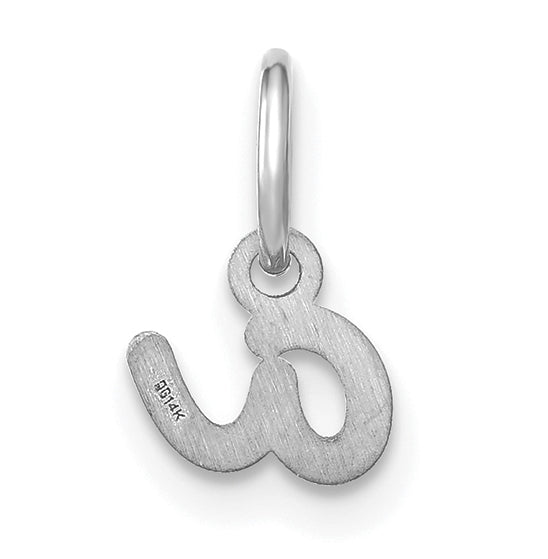 14K White Gold Lower case Letter A Initial Charm