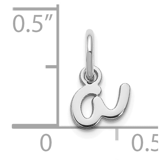 14K White Gold Lower case Letter A Initial Charm