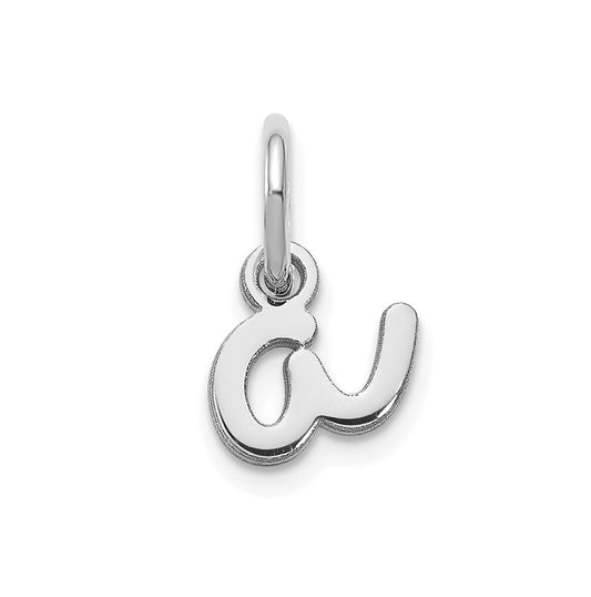 14K White Gold Lower case Letter A Initial Charm