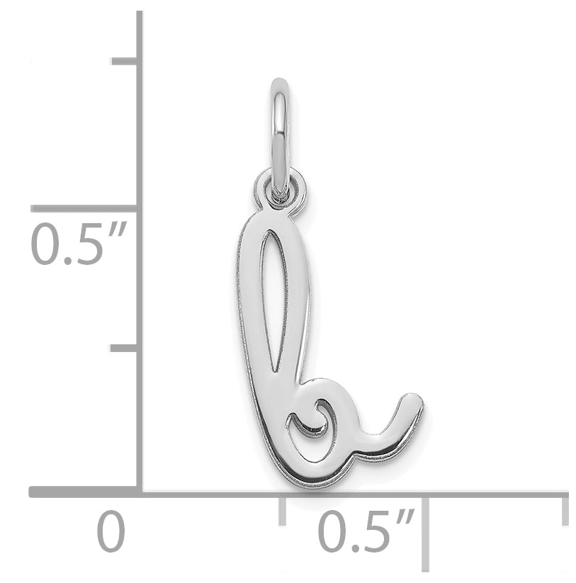 14K White Gold Lower case Letter B Initial Charm