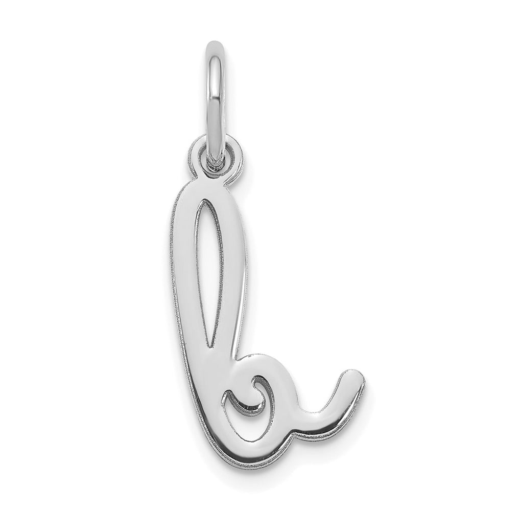 14K White Gold Lower case Letter B Initial Charm