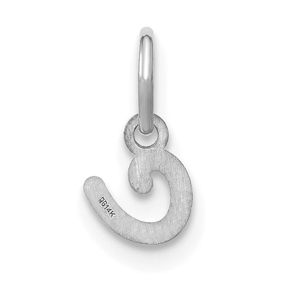 14K White Gold Lower case Letter C Initial Charm