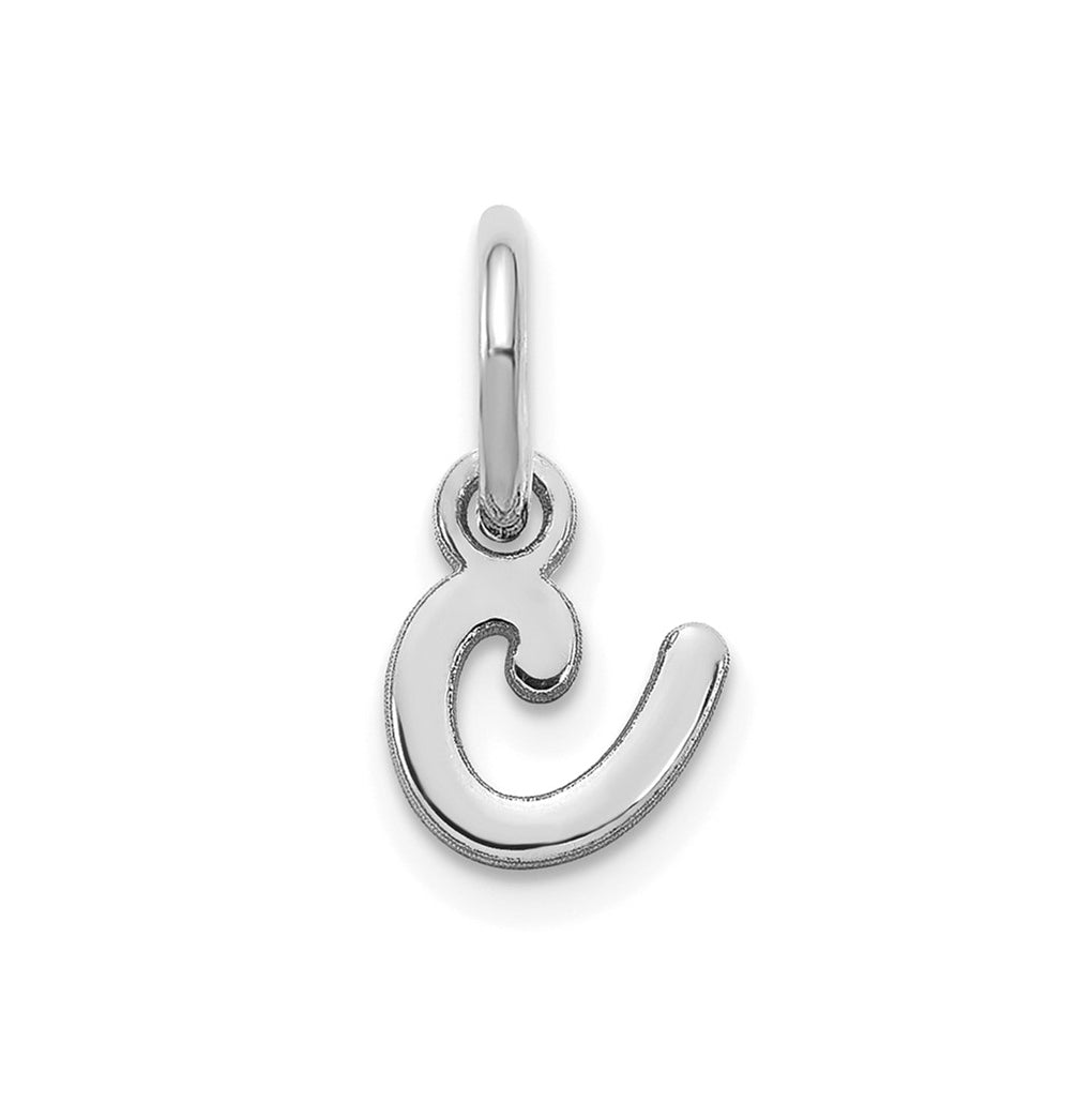 14K White Gold Lower case Letter C Initial Charm