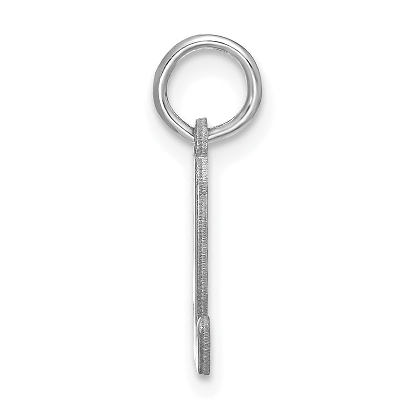 14K White Gold Lower case Letter D Initial Charm