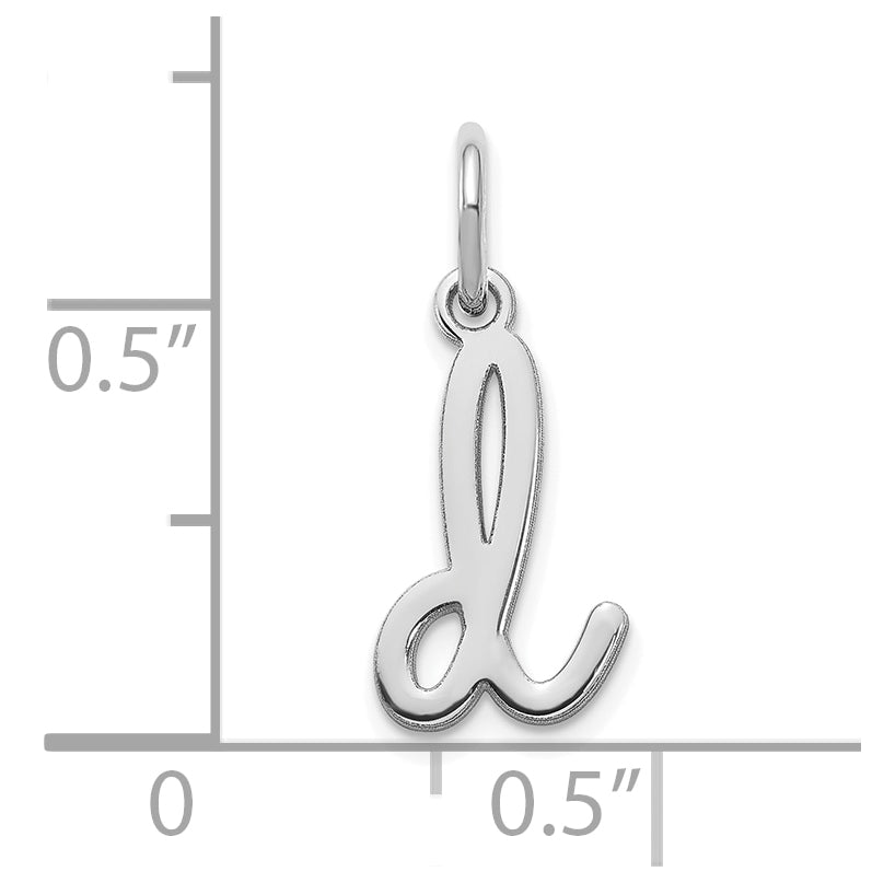 14K White Gold Lower case Letter D Initial Charm