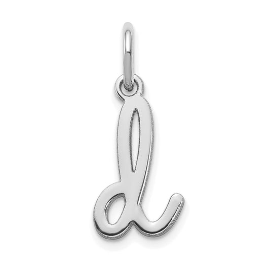 14K White Gold Lower case Letter D Initial Charm