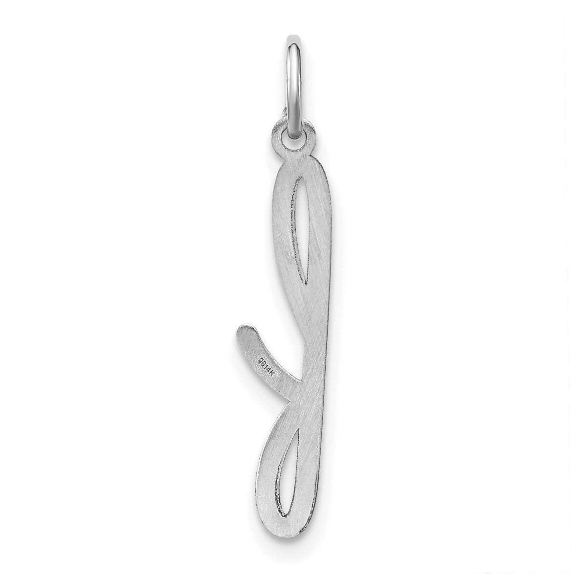Sterling Silver Rhodium plated Lower case F Initial Charm