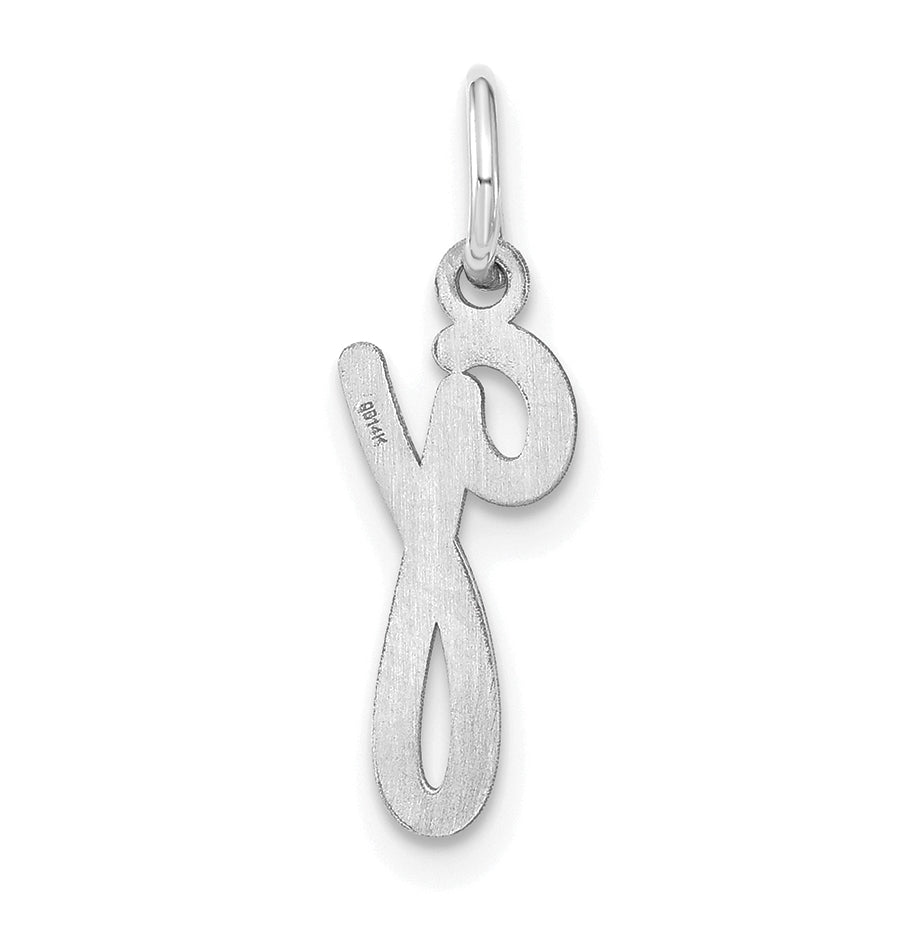 14K White Gold Lower case Letter G Initial Charm