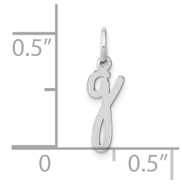 14K White Gold Lower case Letter G Initial Charm
