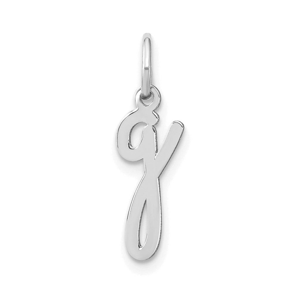 14K White Gold Lower case Letter G Initial Charm