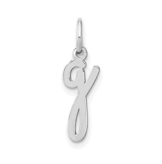 14K White Gold Lower case Letter G Initial Charm