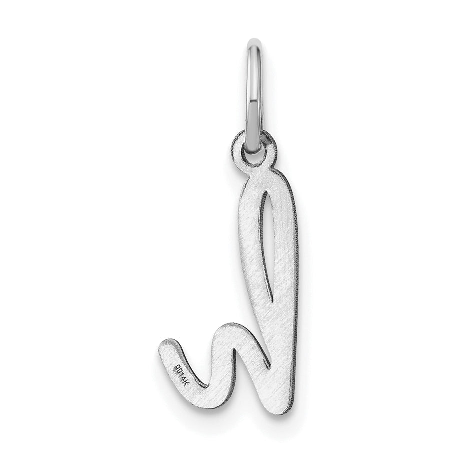14K White Gold Lower case Letter H Initial Charm