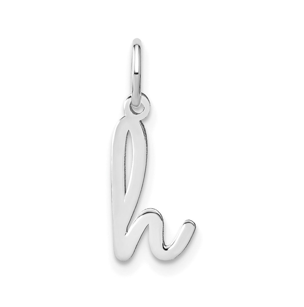 14K White Gold Lower case Letter H Initial Charm