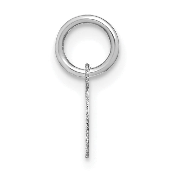 14K White Gold Lower case Letter I Initial Charm