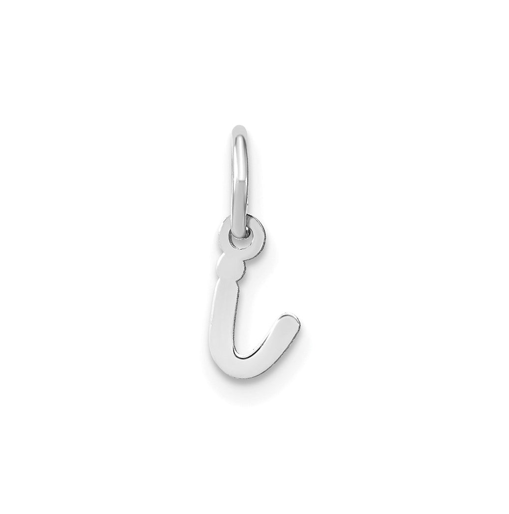 14K White Gold Lower case Letter I Initial Charm