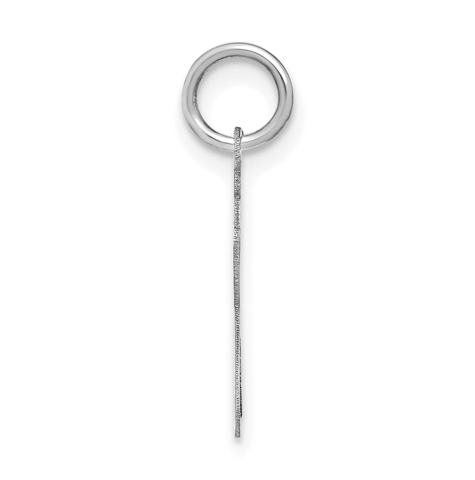 Sterling Silver Rhodium plated Lower case J Initial Charm