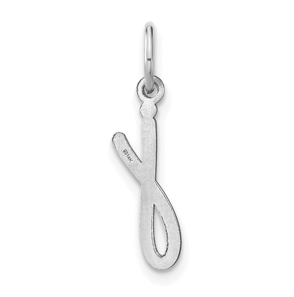 14K White Gold Lower case Letter J Initial Charm