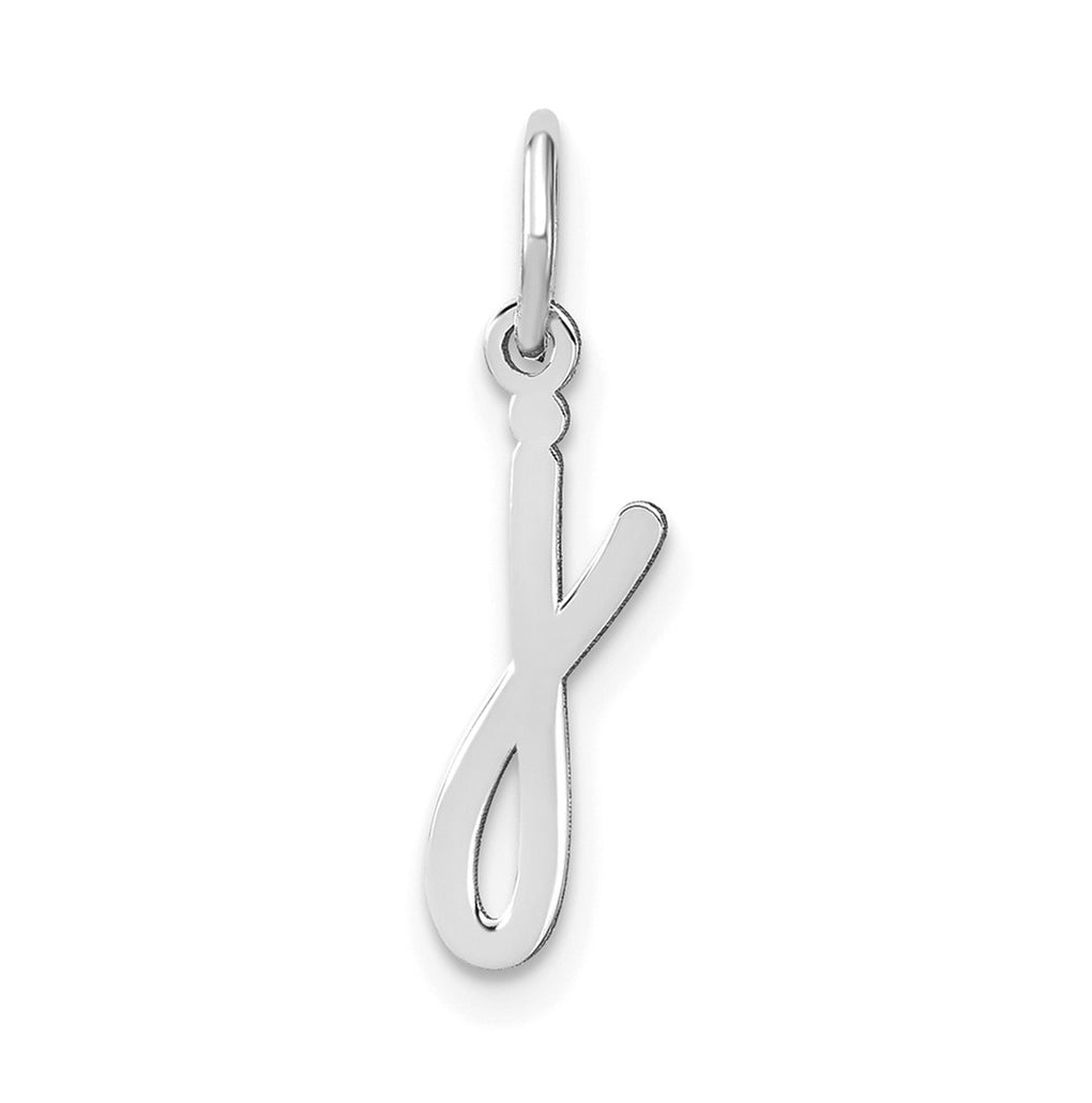 14K White Gold Lower case Letter J Initial Charm