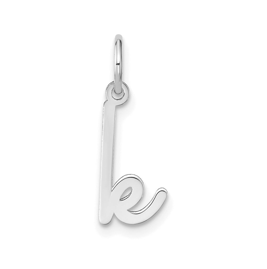 Sterling Silver Rhodium plated Lower case Letter K Initial Charm