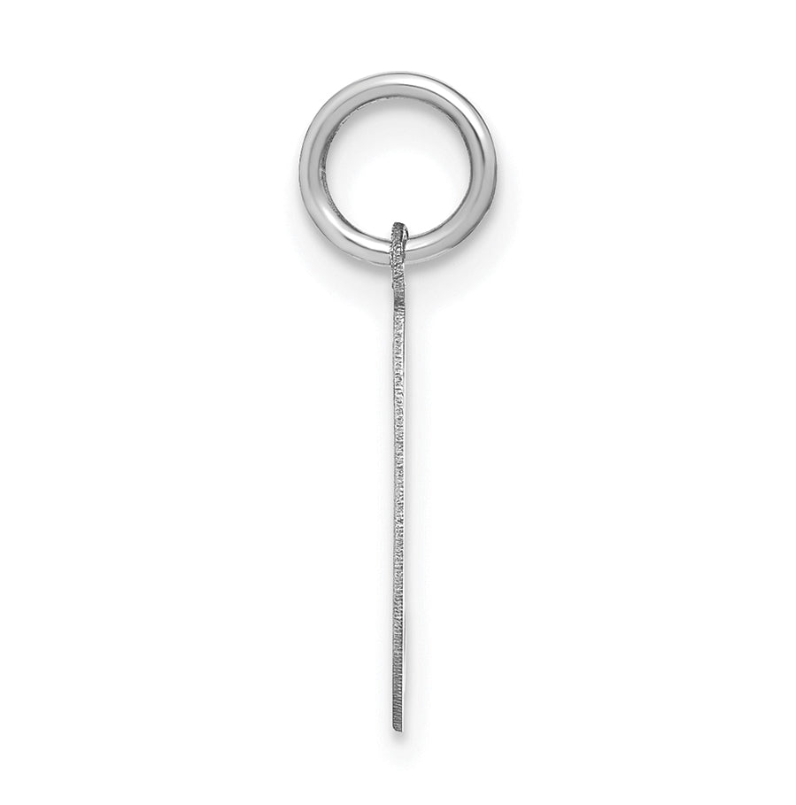 14K White Gold Lower case Letter L Initial Charm