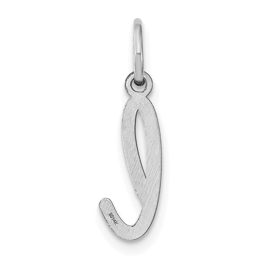 14K White Gold Lower case Letter L Initial Charm