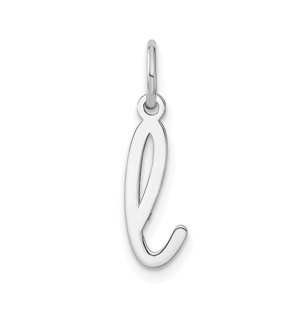 14K White Gold Lower case Letter L Initial Charm