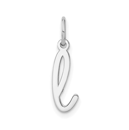 14K White Gold Lower case Letter L Initial Charm
