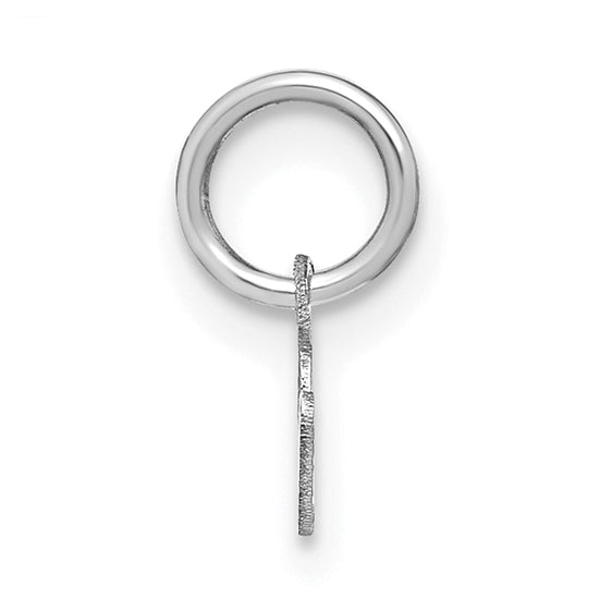 Sterling Silver Rhodium plated Lower case N Initial Charm